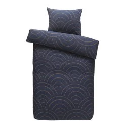 Comfort Dekbedovertrek Sendai Grafisch - Blauw/caramel - 140x200/220 Cm