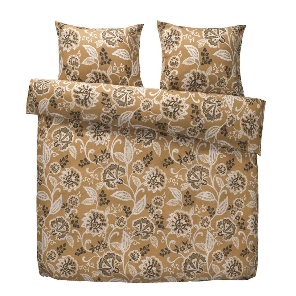 Dekbedovertrek Linea Botanisch - Oker - 200x220 Cm 1 Dekbedovertrek Linea Botanisch - Oker - 200x220 Cm