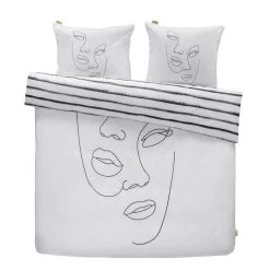 Dindi Home Dekbedovertrek Tender Tattoo Grafisch - Wit - 200x200/220 Cm