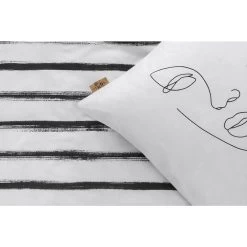 Dindi Home Dekbedovertrek Tender Tattoo Grafisch - Wit - 200x200/220 Cm -Bedbekleding schommelt. 31106095 9000