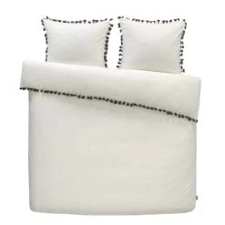 Dindi Home Dekbedovertrek Fleeky Fringes Effen - Wit - 200x200/220 Cm