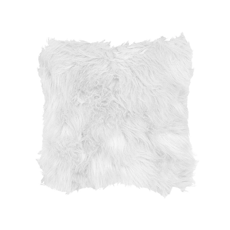 Beliani Sierkussen LUBHA - Wit Polyester 4 Beliani Sierkussen LUBHA - Wit Polyester - Afbeelding 4