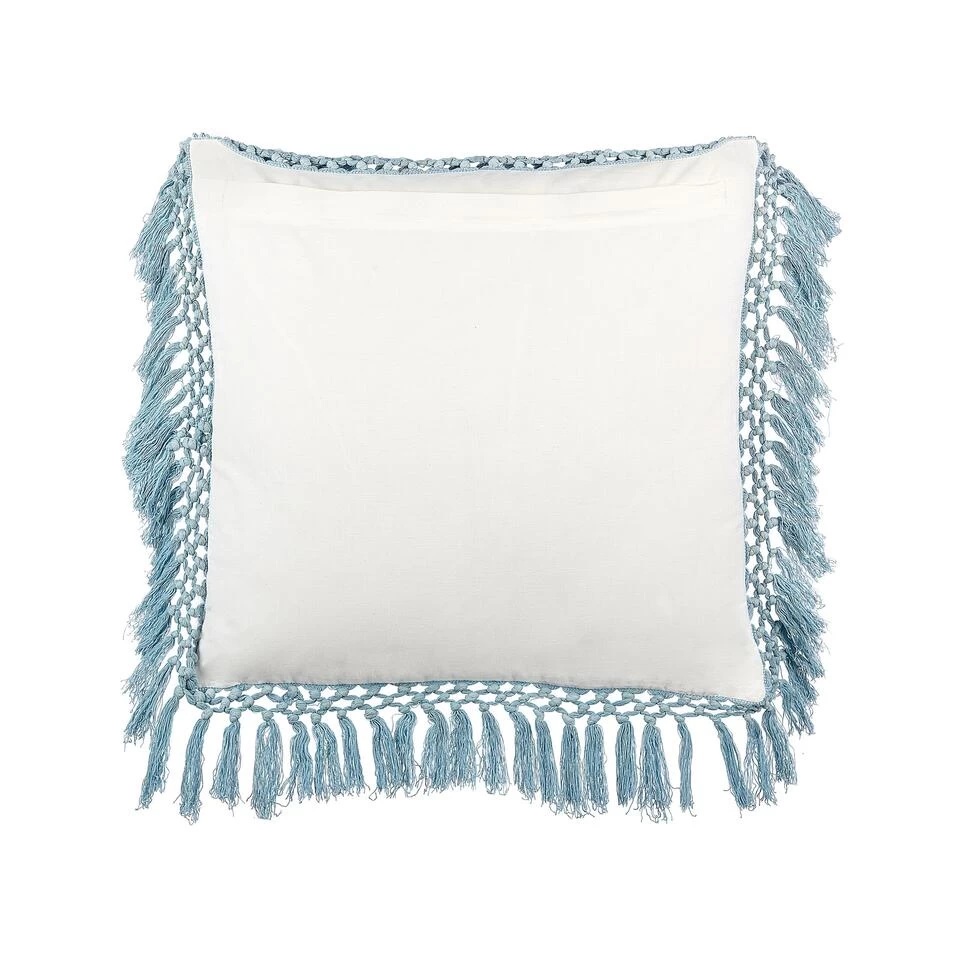 Beliani Sierkussen PALLIDA - Wit Katoen 4 Beliani Sierkussen PALLIDA - Wit Katoen - Afbeelding 4