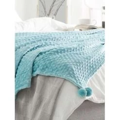 Beliani Plaid SAMUR - Blauw Polyester 7 Beliani Plaid SAMUR - Blauw Polyester -Bedbekleding schommelt. 44f97beaa7164878889e2a8138ba3dc8