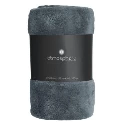 Atmosphera Plaid - Blauwgrijs - Polyester - 125 X 150 Cm -Bedbekleding schommelt. 46526c524d654d32a47e1c06d8a35736