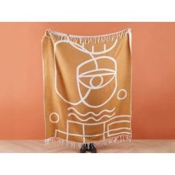 Beliani Plaid PALHI - Oranje Acryl, Polyester -Bedbekleding schommelt. 4c3ee8b3e782423a9c8bb280445560c7