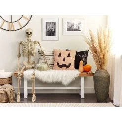 Beliani Sierkussen SEBES - Beige Fluweel -Bedbekleding schommelt. 50c837684a764cc3aa787e5fa763a7d6 1