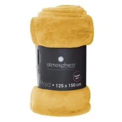 Atmosphera Plaid - Oker Geel - Polyester - 125 X 150 Cm 5 Atmosphera Plaid - Oker Geel - Polyester - 125 X 150 Cm -Bedbekleding schommelt. 6a7ae4e731ac45f8a2df230773a1c3a3