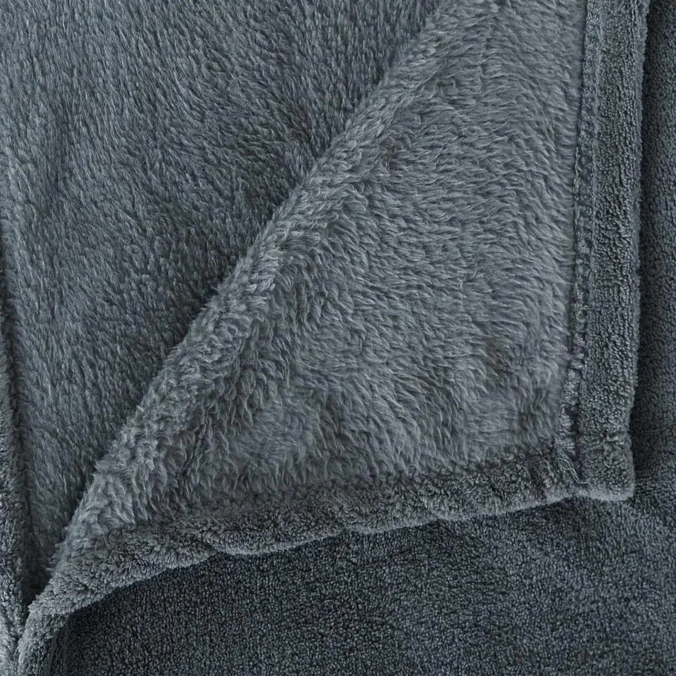 Atmosphera Plaid - Blauwgrijs - Polyester - 180 X 230 Cm 2 Atmosphera Plaid - Blauwgrijs - Polyester - 180 X 230 Cm - Afbeelding 2