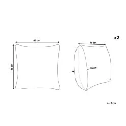 Beliani Sierkussen NELLAD - Grijs Leer, Katoen -Bedbekleding schommelt. 7d6551968eeb40b7a67718d4fe92e95a