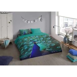 Pure Dekbedovertrek Mighty Peacock - Multikleur - 200x200/220 Cm -Bedbekleding schommelt. 81023233 0102