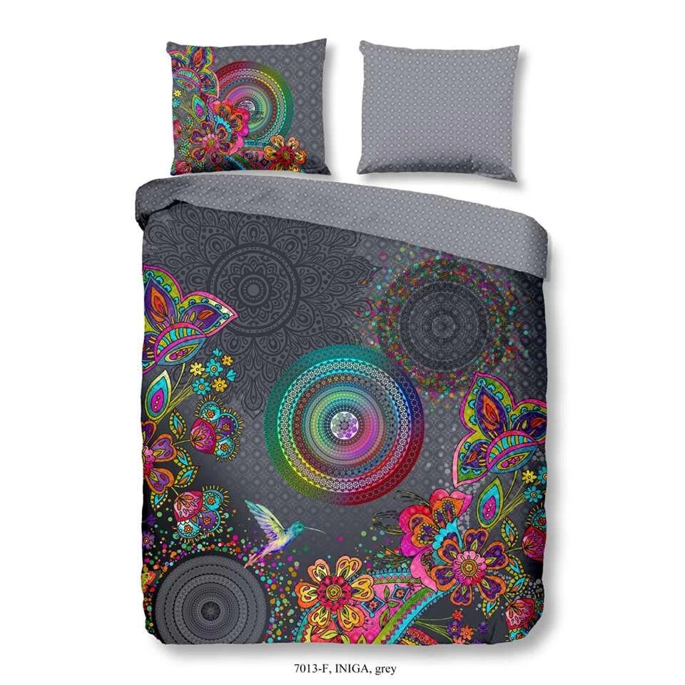 Hip Dekbedovertrek Flanel Iniga - Grijs - 200x200/220 Cm 1 Hip Dekbedovertrek Flanel Iniga - Grijs - 200x200/220 Cm