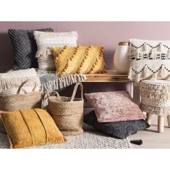 Beliani Sierkussen PAIKA - Grijs Katoen -Bedbekleding schommelt. 81f7df7257a3429b898449e98154c32c