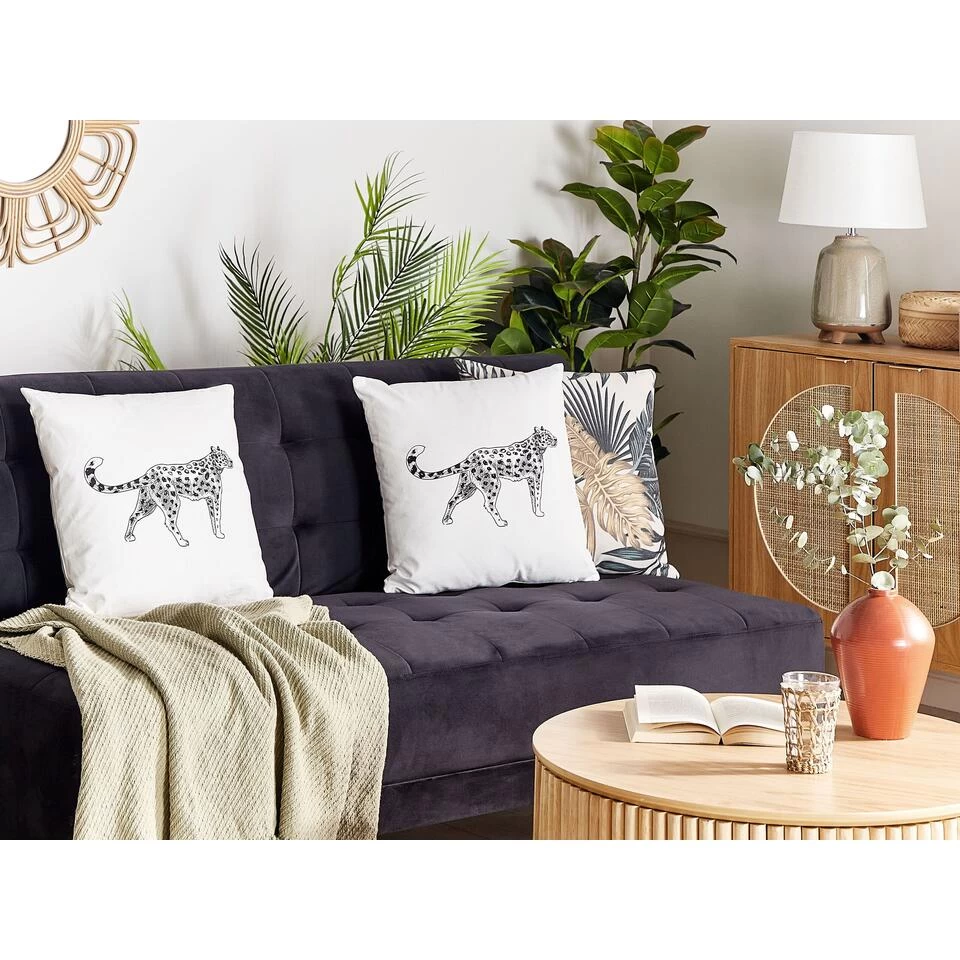 Beliani Sierkussen MARULA - Wit Katoen 2 Beliani Sierkussen MARULA - Wit Katoen - Afbeelding 2