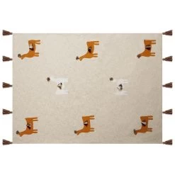 Beliani Plaid KHANDWA - Beige Katoen -Bedbekleding schommelt. 98c9cc45ccd24714b3b8c378681f1215