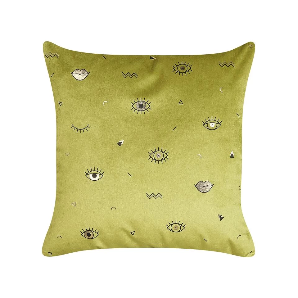 Beliani Sierkussen AEONIUM - Groen Fluweel 4 Beliani Sierkussen AEONIUM - Groen Fluweel - Afbeelding 4