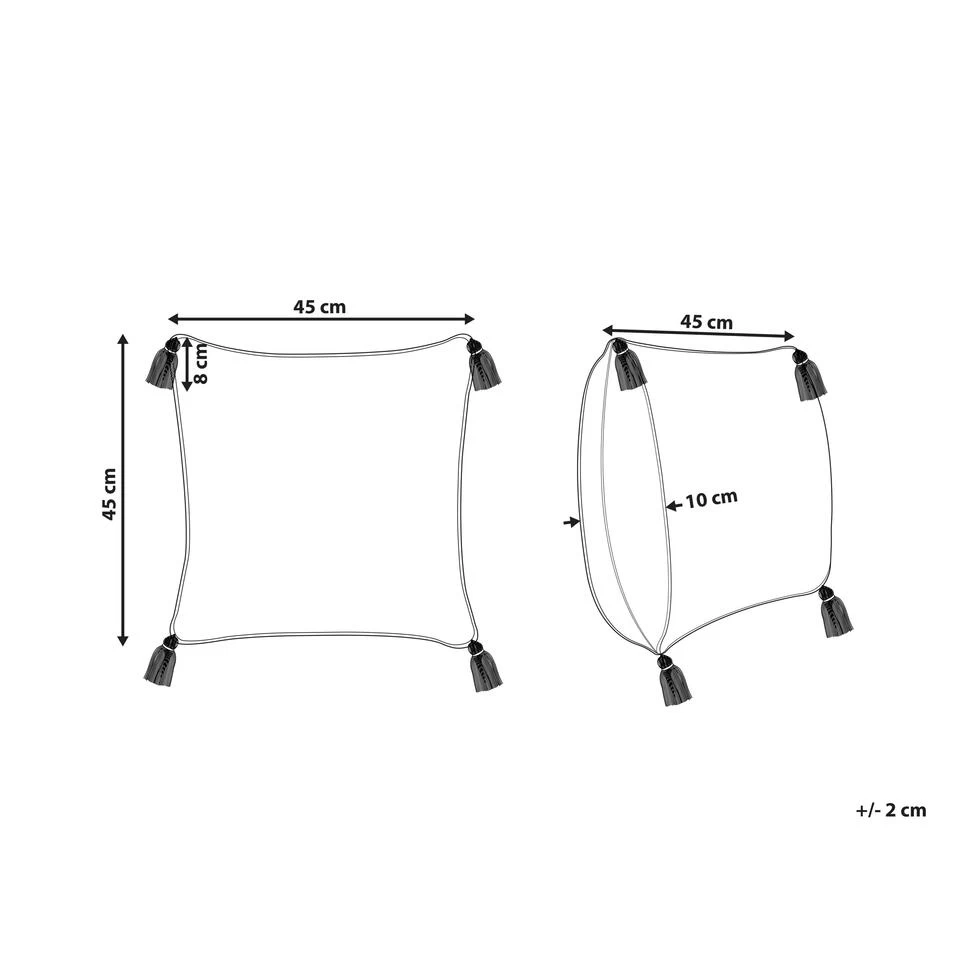 Beliani Sierkussen ARALIA - Beige Katoen 3 Beliani Sierkussen ARALIA - Beige Katoen - Afbeelding 3