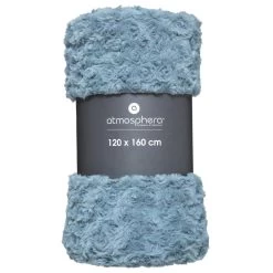 Atmosphera Bank/bed Deken/plaid - Geknoopt Motief - 120 X 160 Cm - Aqua Blauw -Bedbekleding schommelt. a5463d99392c46929f8759f68680ae72
