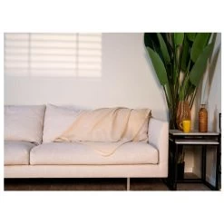 Excellent Houseware Deken-plaid - Fleece-polyester Creme - 170x130 Cm -Bedbekleding schommelt. a6bd4102dd454839a14927a931c583b4