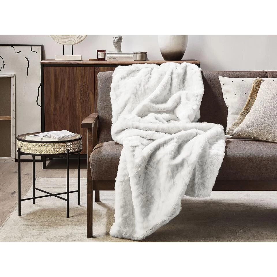 Beliani Plaid TOURZA - Wit Acryl 4 Beliani Plaid TOURZA - Wit Acryl - Afbeelding 4