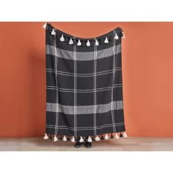 Beliani Plaid KULAC - Zwart Katoen -Bedbekleding schommelt. c52283bf37024d0499c626815951e1a0
