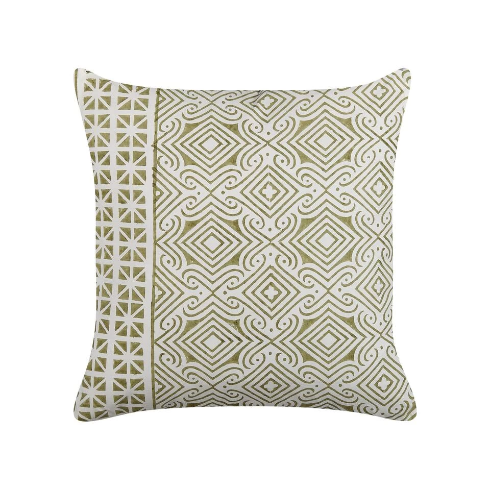 Beliani Sierkussen LARICS - Groen Katoen 4 Beliani Sierkussen LARICS - Groen Katoen - Afbeelding 4