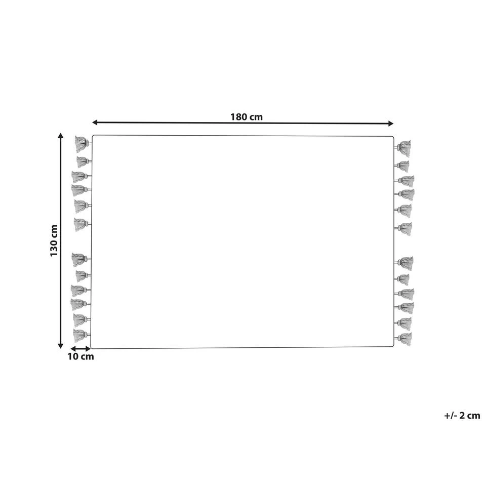 Beliani Plaid MATHURA - Beige Katoen 3 Beliani Plaid MATHURA - Beige Katoen - Afbeelding 3