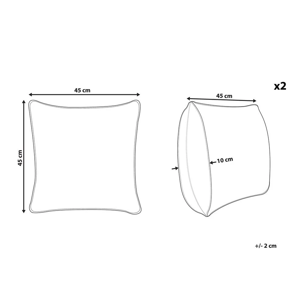 Beliani Sierkussen MARADY - Bruin Leer, Katoen 3 Beliani Sierkussen MARADY - Bruin Leer, Katoen - Afbeelding 3