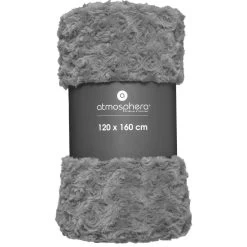 Atmosphera Bank/bed Deken/plaid - Geknoopt Motief - 120 X 160 Cm - Donkergrijs -Bedbekleding schommelt. e320fdd3590549dba0c176fd4e36da04