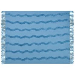 Beliani Plaid KHARI - Blauw Katoen 7 Beliani Plaid KHARI - Blauw Katoen -Bedbekleding schommelt. ea1e9a22ce9b461184dca6577d681fad