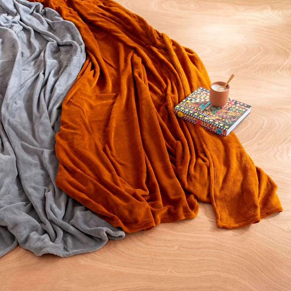 Plaid Niek XXL - Caramel - 240x220 Cm 3 Plaid Niek XXL - Caramel - 240x220 Cm - Afbeelding 3